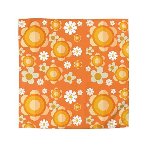Flower Power 70s Groovy King Or Queen Retro Duvet Cover
