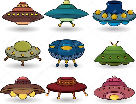 Cartoon Ufo Spaceship Icon Set Stock Illustration By Mocoo2003 8289925