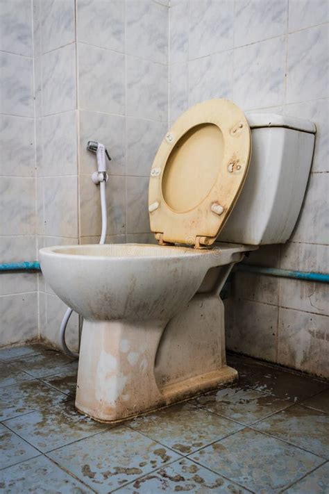 Close Up Dirty Flush Toilet In House Stock Photo Image Of Bacteria