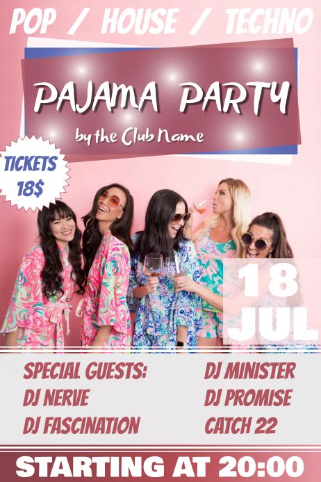 Pink Pajama Party Poster Template Postermywall