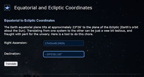 Problem in converting equatoral coordinates to ecliptic coordinates ...