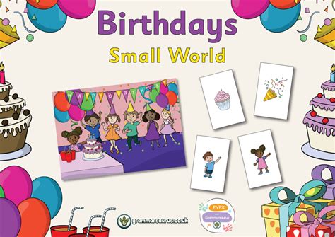 Eyfs Birthdays Small World Grammarsaurus