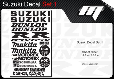 Suzuki Decal Set 1 Motoinkz