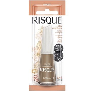 Esmalte Risqué Metálico Ouro Nude 8ml eFácil