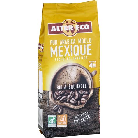 ALTER ECO Café moulu bio équitable Mexique pur arabica 260g pas cher à