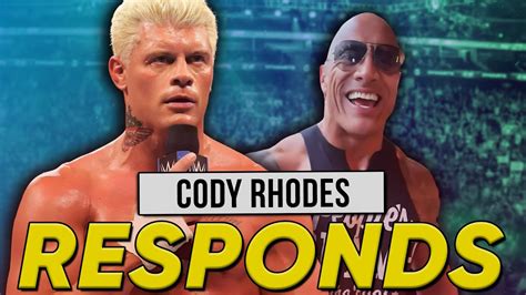 Cody Rhodes Responds To The Rock AFTER WWE SmackDown NEW Match Added