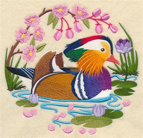 Machine Embroidery Designs At Embroidery Library Mandarin Duck Scene