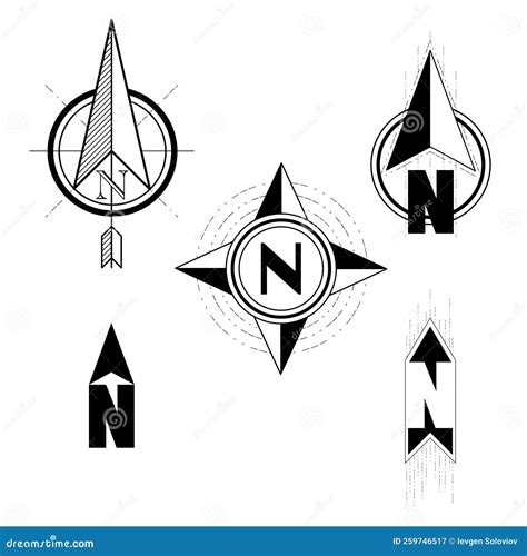 North Compass Arrows Set Stock Vector Illustration Of Symbol 259746517