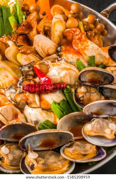 Typical Korean Seafood Hot Pot Jjigae Stock Photo 1585208959 Shutterstock