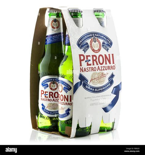 4 Pack of Peroni Beer on a White Background, Peroni Brewery (Birra ...