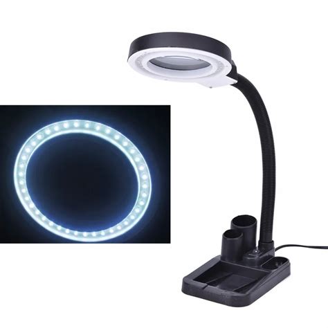 Magnifying Crafts Glass Multi Function Desk Led Lamp 5x And10x Magnifier 40 Led Light Pen Holder