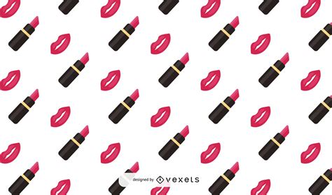 Lipstick Kiss Pattern Design Vector Download