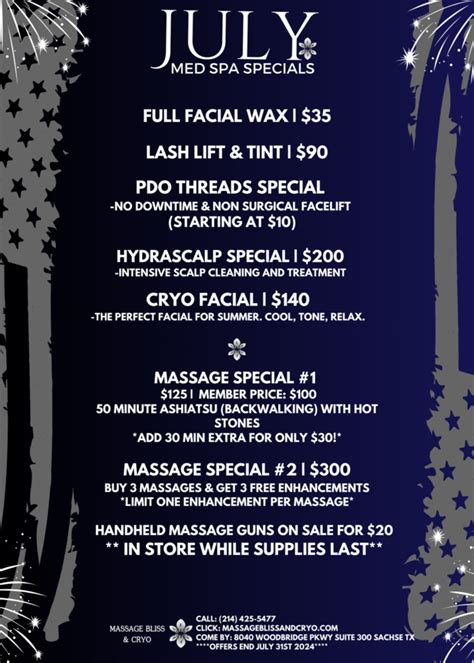 Promotions Massage Bliss Cryo