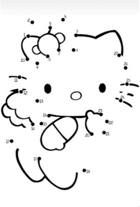 Hello Kitty Connect The Dots Hello Kitty Colouring Pages Hello Kitty Printables Hello Kitty