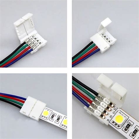 Rgb Led Strip Light Connectors Mm Pin No Soldering Cable Pcb