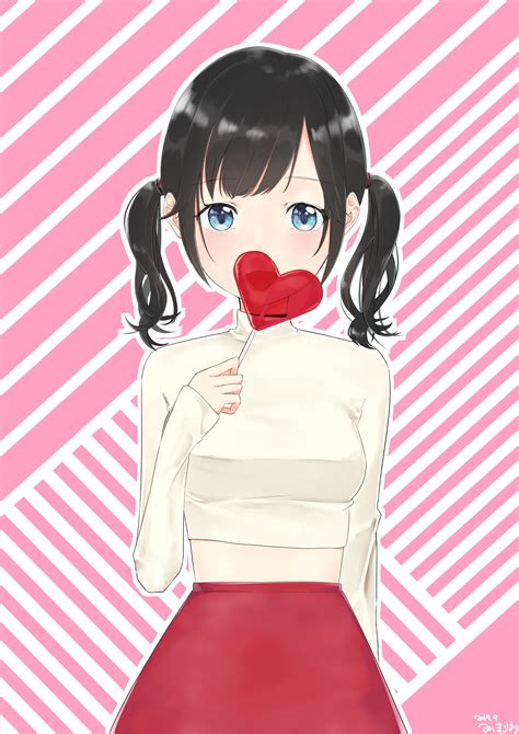 Safebooru 1girl Absurdres Bangs Black Hair Blue Eyes Blush Breasts Commentary Request Dated