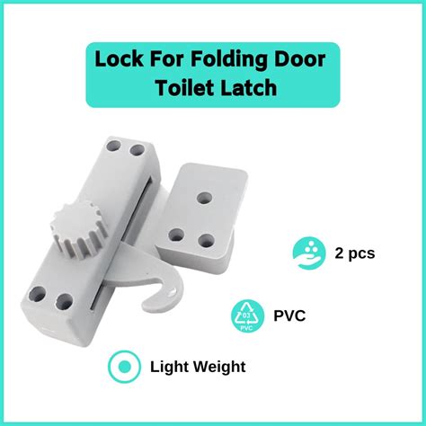 Selak Pintu Tandas Plastic Pvc Lock For Folding Door Toilet Latch