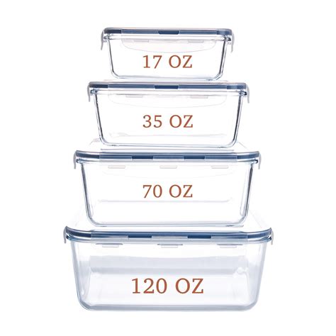 LID DAMAGE HUSANMP Extra Large Glass Food Storage Containers With