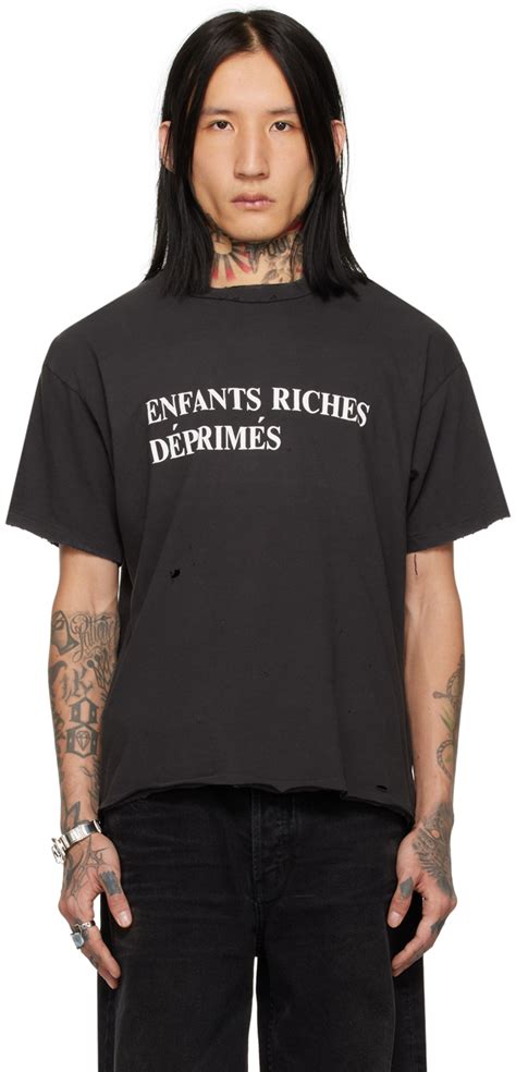 Enfants Riches Déprimés Black Distressed T Shirt Enfants Riches Deprimes