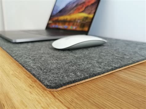 Dark Grey Wool Felt Desk Mats 100 Natural Wool Felt With 2mm Cork