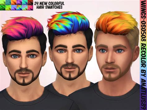 The Sims Resource Wings Os0508 Male Hair Vibrant Recolors