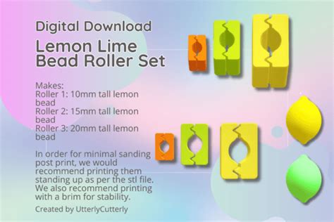 Lemon Lime Polymer Clay Bead Roller Stl · Creative Fabrica
