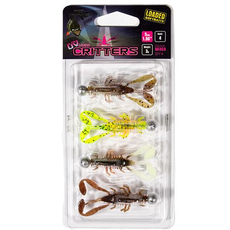 Fox Rage Ultra UV Micro Critters Mixed Colour Loaded Pack 5 CM Zunnebeld