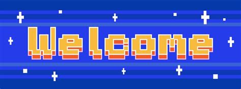 Premium Vector Pixels 8 Bit Theme Welcome Banner Vector Illustration