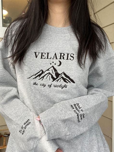 Velaris ACOTAR Embroidered Crewneck Sweatshirt Booktok Merch Bookish