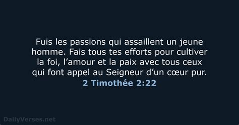 5 septembre 2023 Verset Biblique du Jour BDS 2 Timothée 2 22