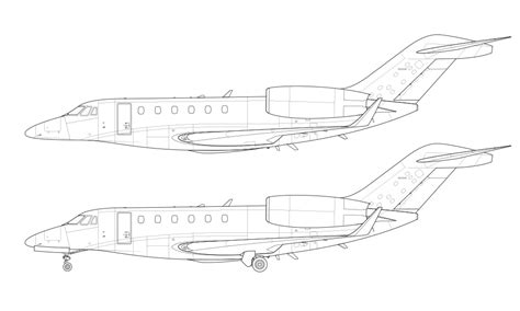 Cessna Citation X blank illustration templates – Norebbo