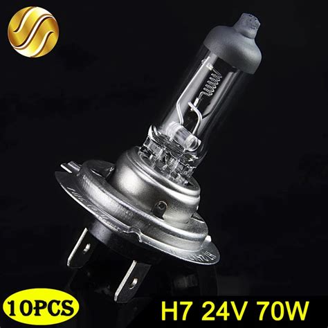 Hippcron H7 24V 70W 10 PCS Clear Halogen Lamps 3800K Quartz Glass Car