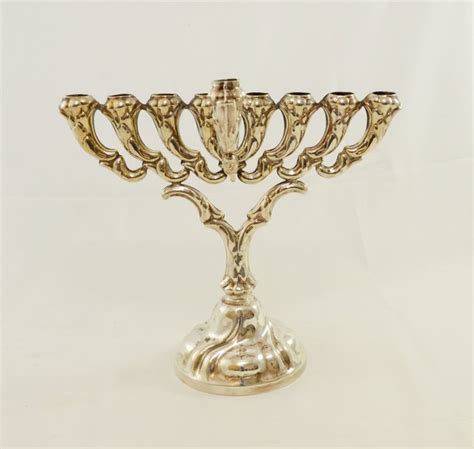 A Silver Hannukiah Menorah Lamp Hazorfim Israel Mid Catawiki