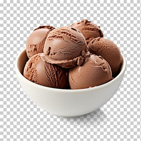 Sorvete De Chocolate Em Uma Tigela Isolada Em Fundo Transparente Png