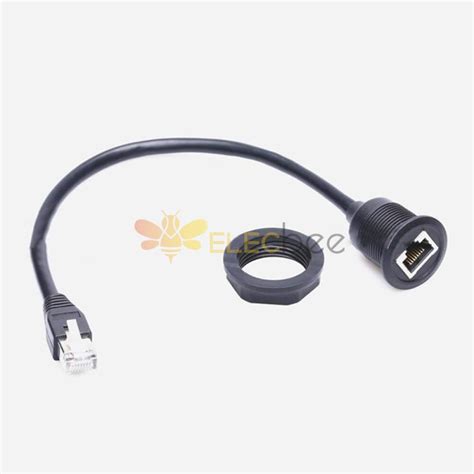 RJ45 Cat6 Coupler Plug to Socket Panel Mount Connector Cable 60cm