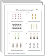 Division Models Worksheets Area Model Bar Model Array Worksheets