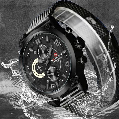 Casual Black Naviforce 9111 Watches