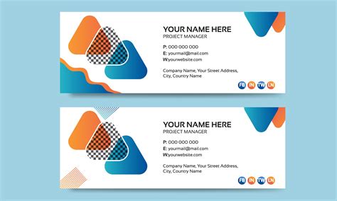 Flat Modern Email Signature Templates Stock Vector Royalty Free