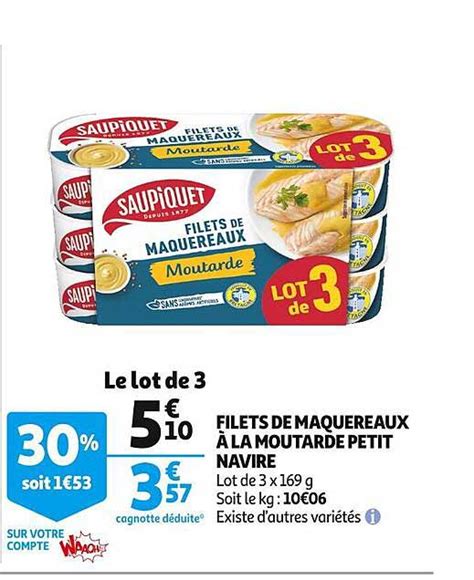 Promo Filets De Maquereaux à La Moutarde Petit Navire chez Auchan