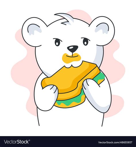Eating Sandwich Royalty Free Vector Image Vectorstock