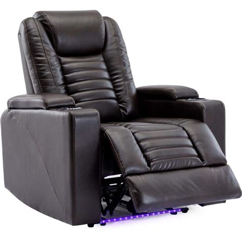 Merax Brown PU Home Theater Power Motion Recliner With Adjustable