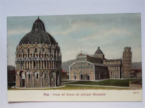 ITALY Postcard PISA Piazza Duomo Col Principali Monumenti Antique