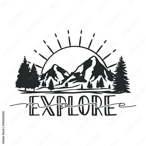 Explore More Illustration Clip Art Design Shape. Mountain Camping Silhouette Icon Vector. Stock ...