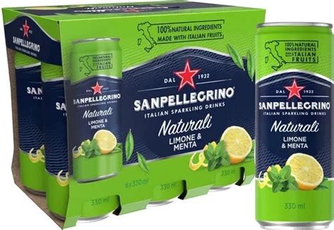 Вода "S. Pellegrino" Limone & Menta, in can (pack of 6), 0.33 л ...