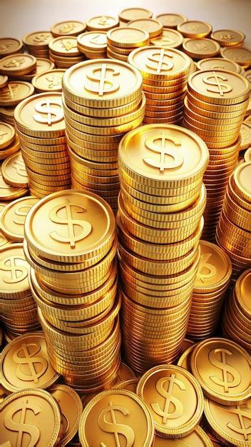 Premium Photo Stack Of Gold Bitcoins Generative AI