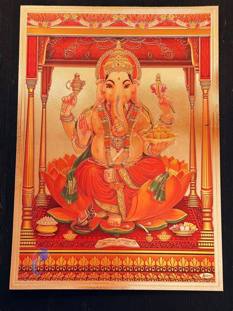 Lord Ganesh Vinayaka Idol Gold Pictures Elephants Ganapathy