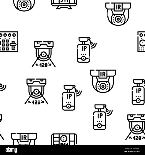 Cctv Camera Security Vector Seamless Pattern Stock Vector Image Art