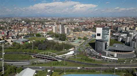 Italy Milan Drone Aerial View From Montagnetta Di San Siro Of