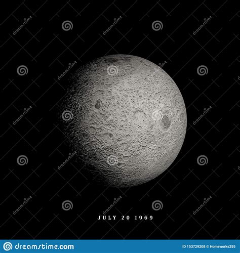 Luna Aislada En Fondo Negro Stock De Ilustraci N Ilustraci N De