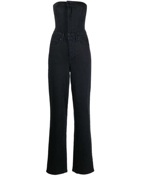 Good American Fit For Success Denim Jumpsuit In Black Lyst